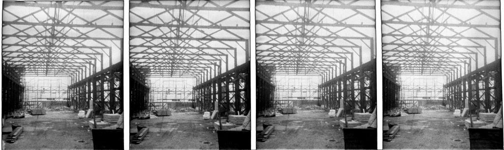 stereoscopic view of construction in Vancouver, B.C.